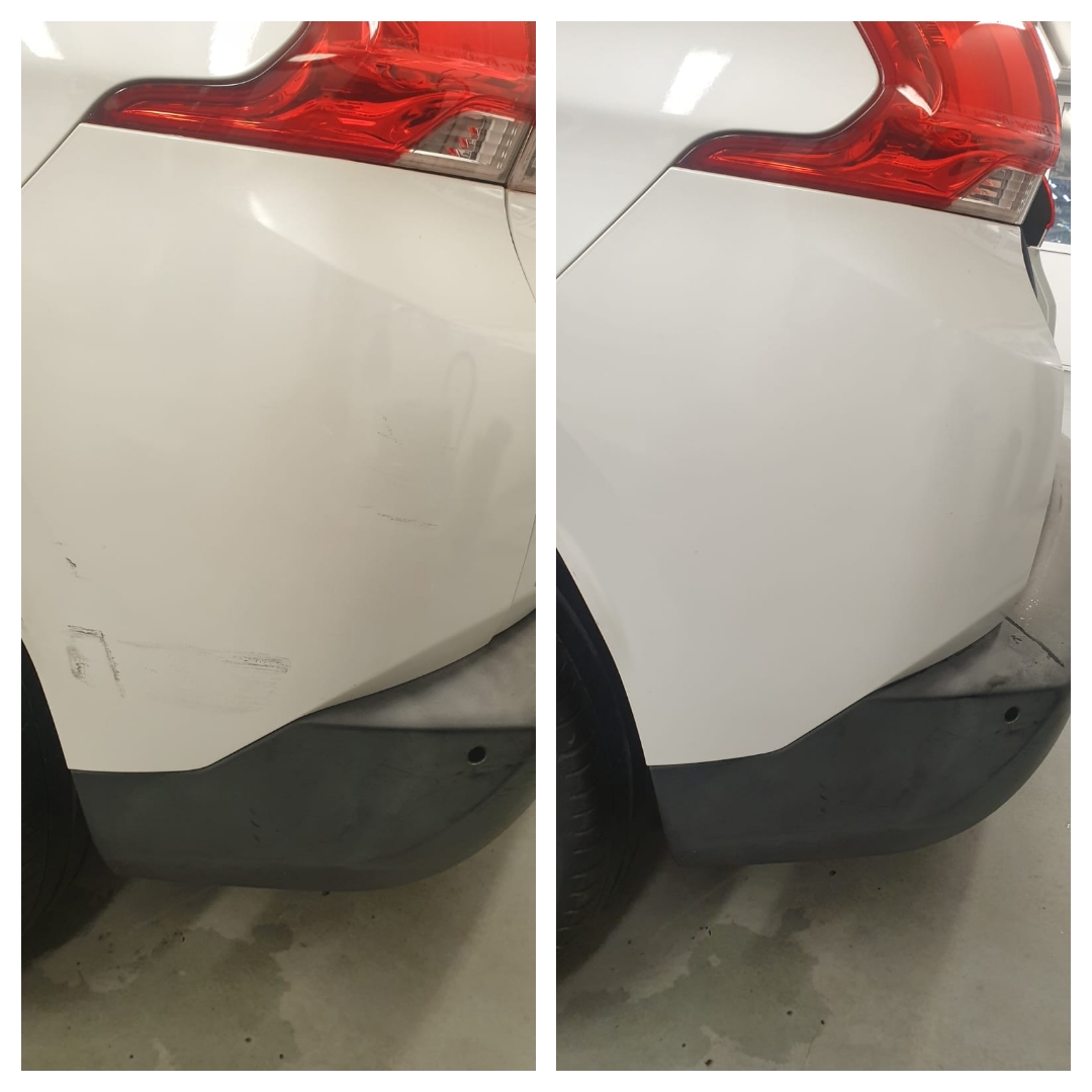 Avant après élimination rayures carrosserie